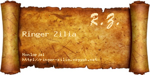 Ringer Zilia névjegykártya